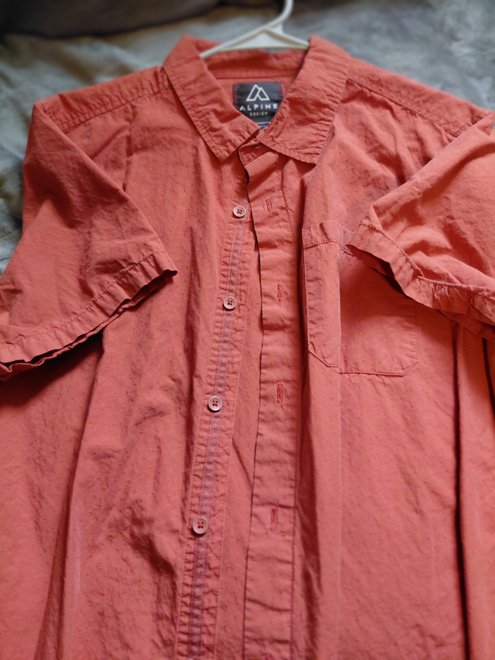Alpine Design Rust Orange Textured Button-Up Shirt - Picture 2 of 2